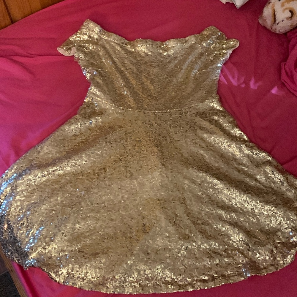 Gold sequin dress